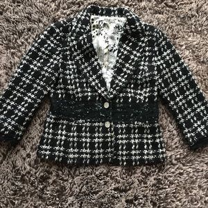 Zbd design knit  career blazer jacket sz 8 black